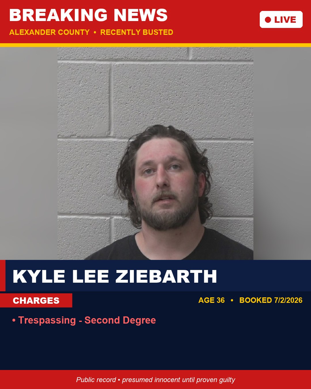 KYLE LEE ZIEBARTH booking photo