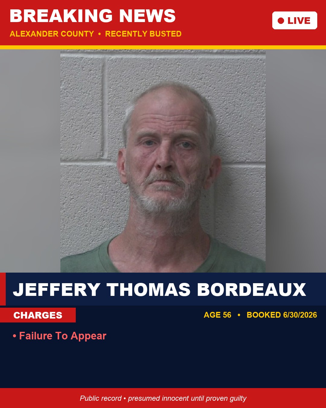 JEFFERY THOMAS BORDEAUX booking photo