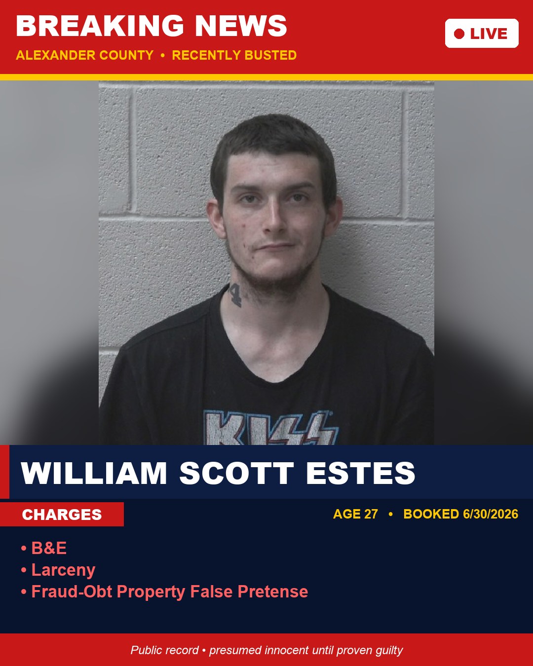 WILLIAM SCOTT ESTES booking photo