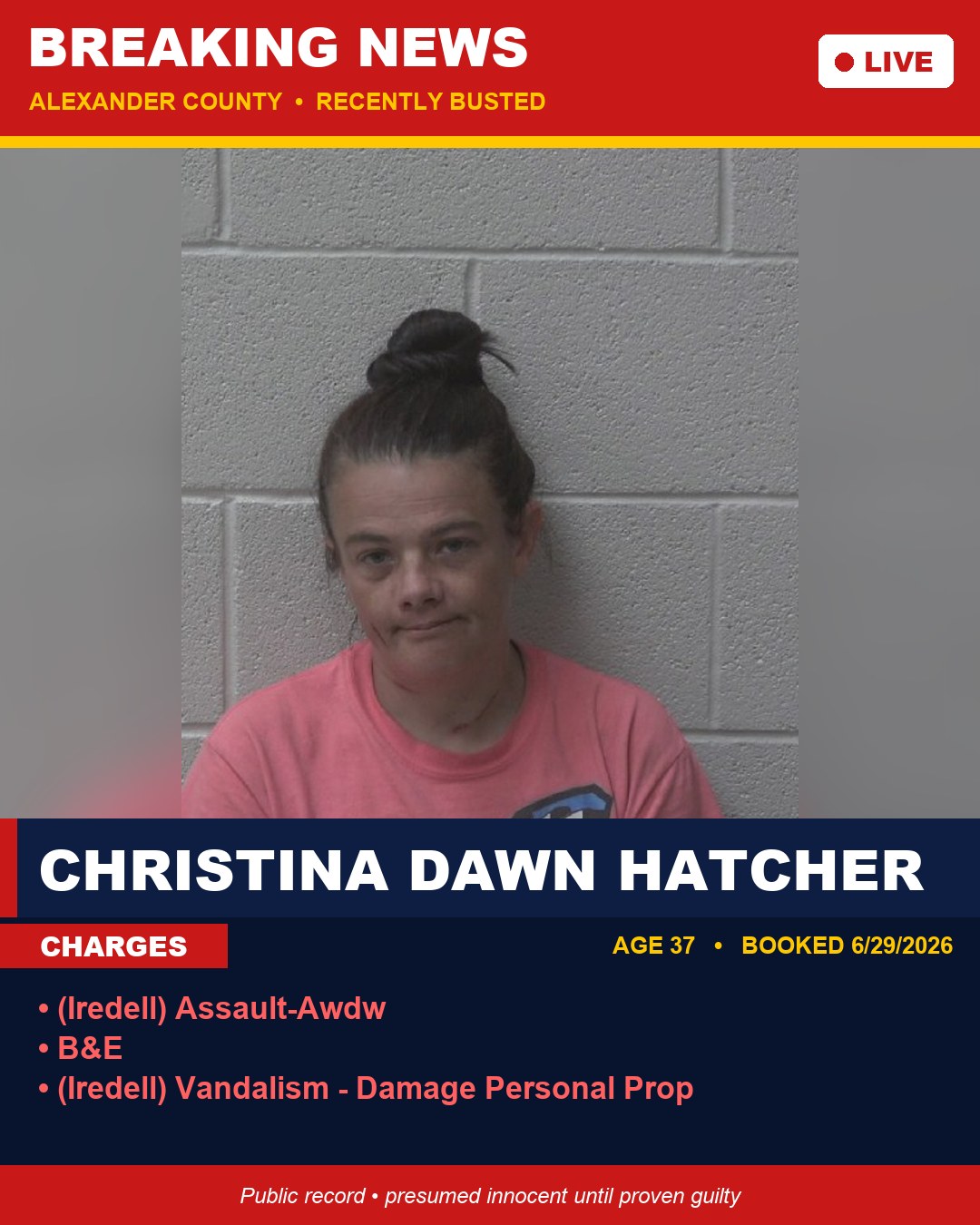 CHRISTINA DAWN HATCHER booking photo