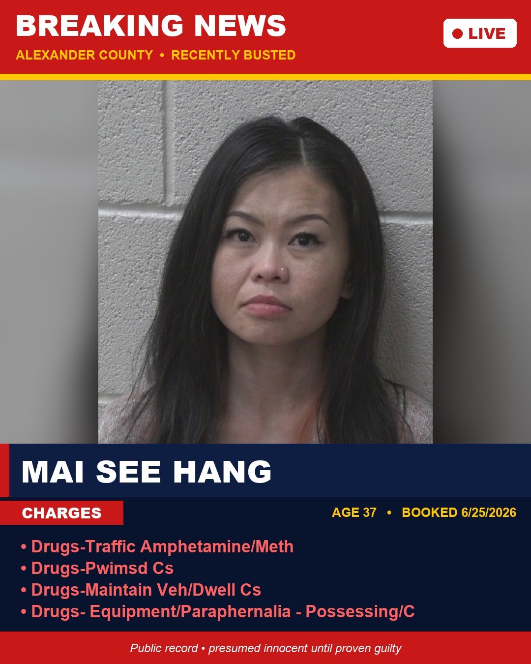MAI SEE HANG booking photo