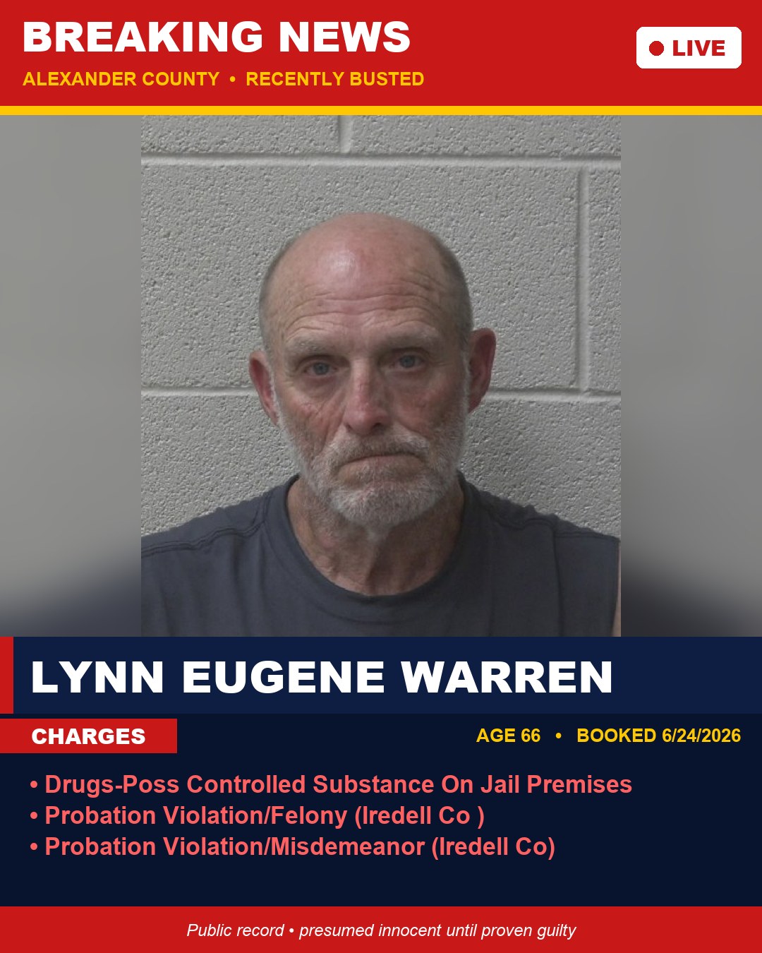 LYNN EUGENE WARREN booking photo