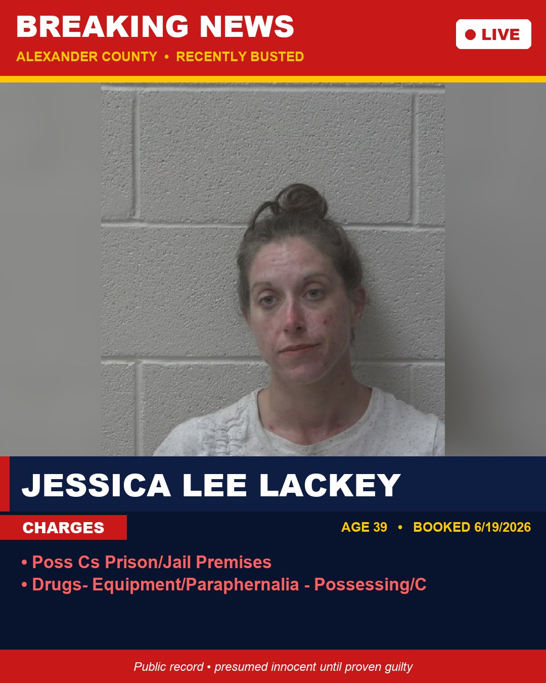 JESSICA LEE LACKEY booking photo