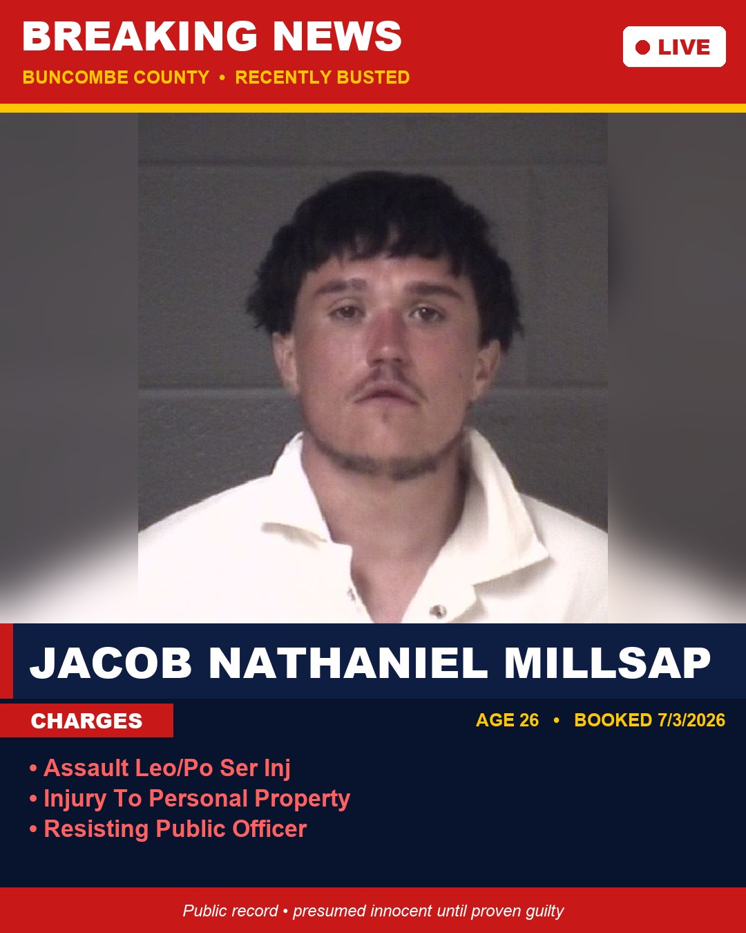 JACOB NATHANIEL MILLSAP booking photo