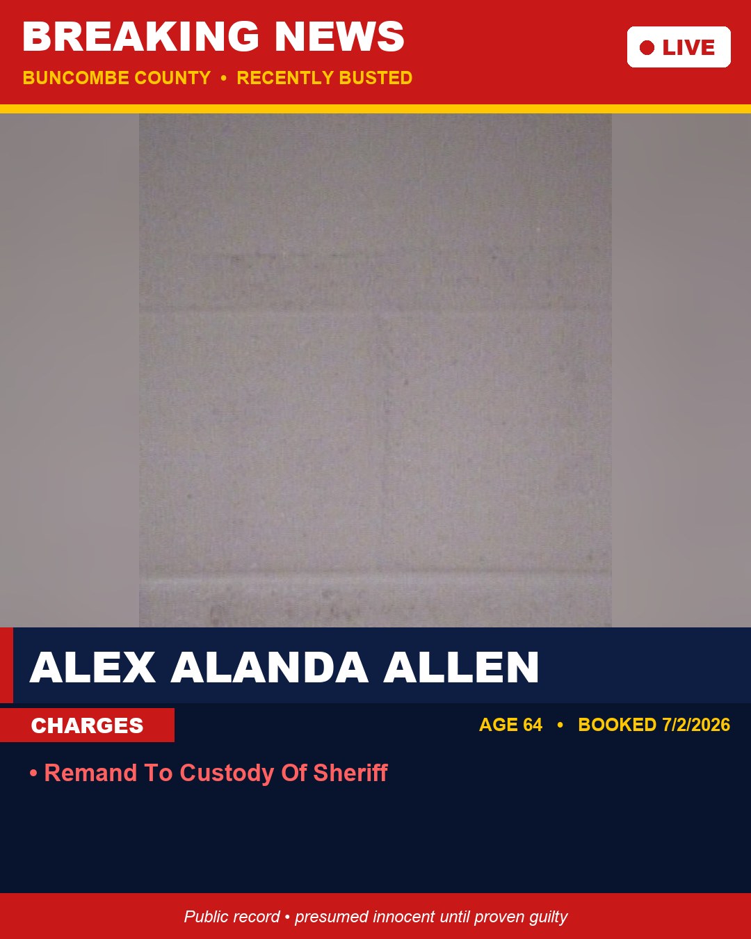 ALEX ALANDA ALLEN booking photo