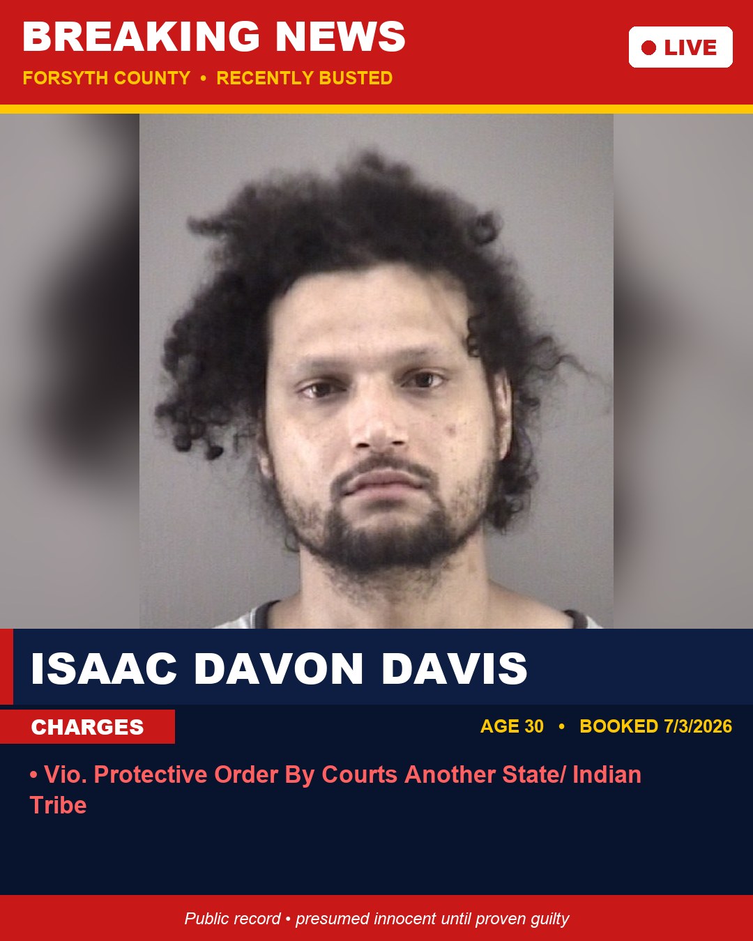 ISAAC DAVON DAVIS booking photo