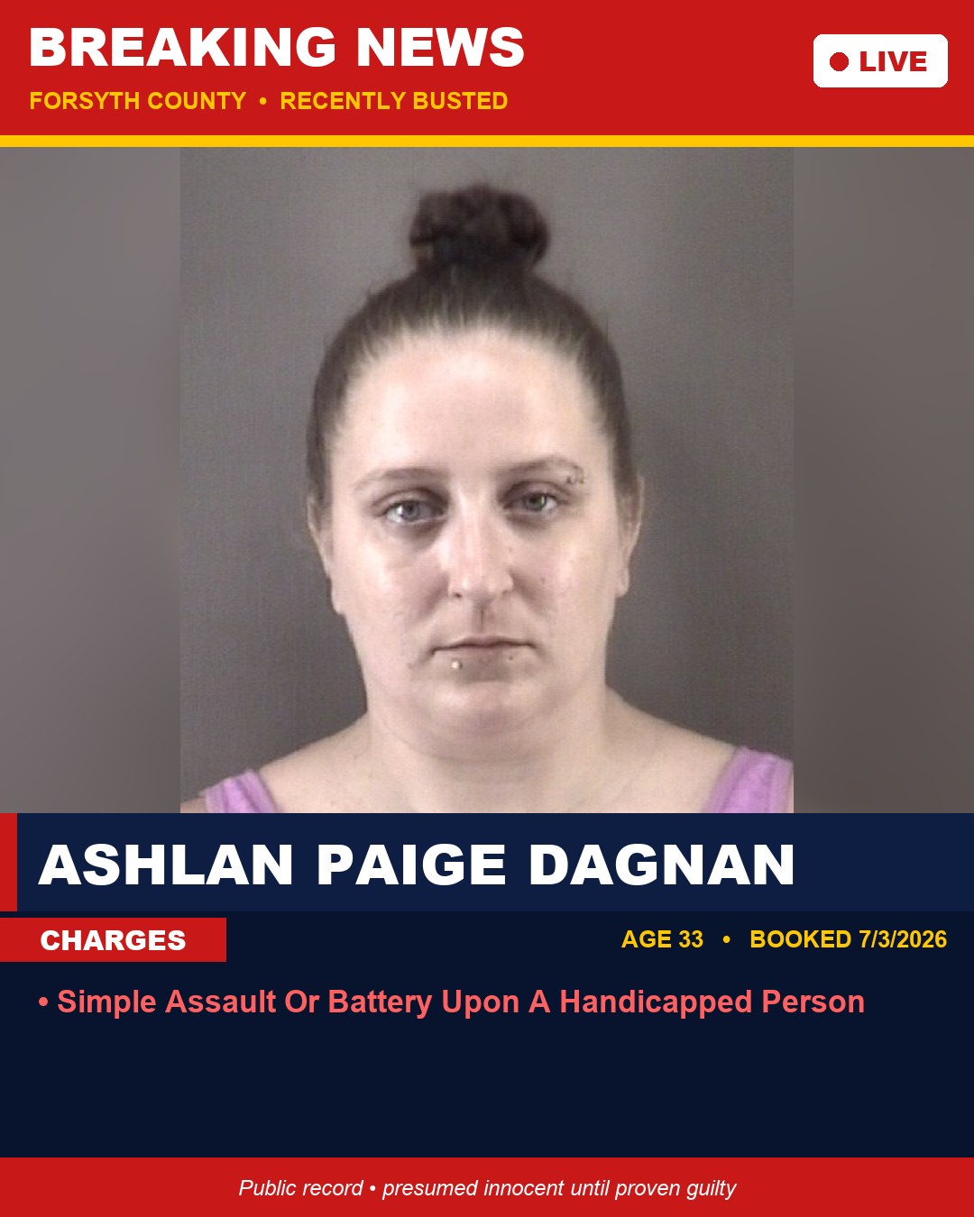 ASHLAN PAIGE DAGNAN booking photo