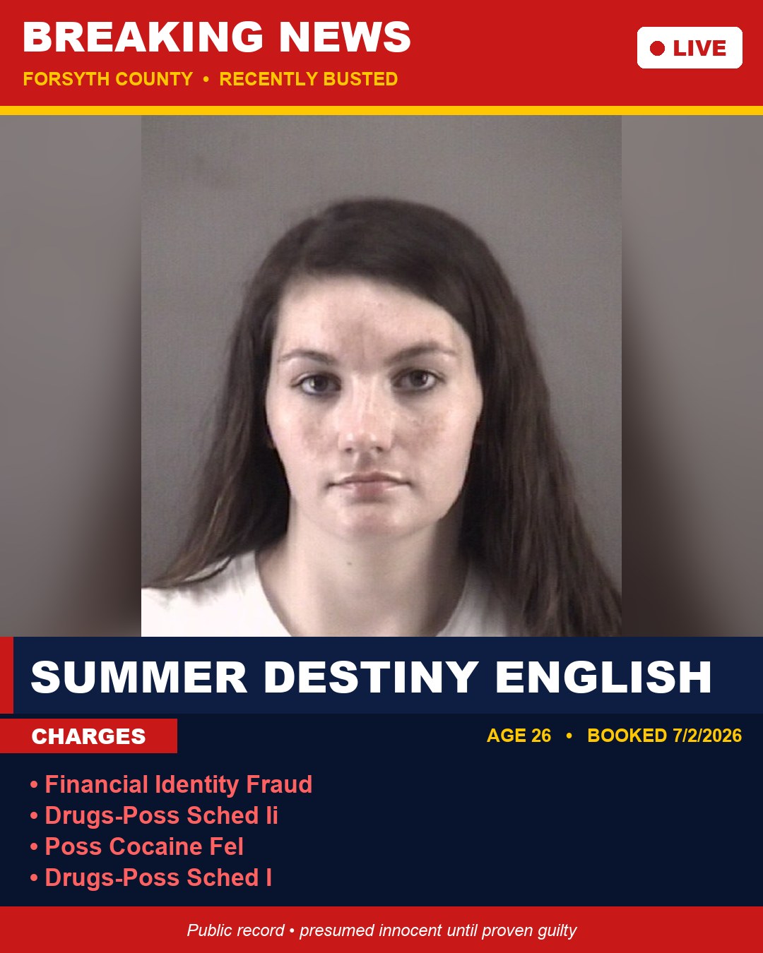 SUMMER DESTINY ENGLISH booking photo