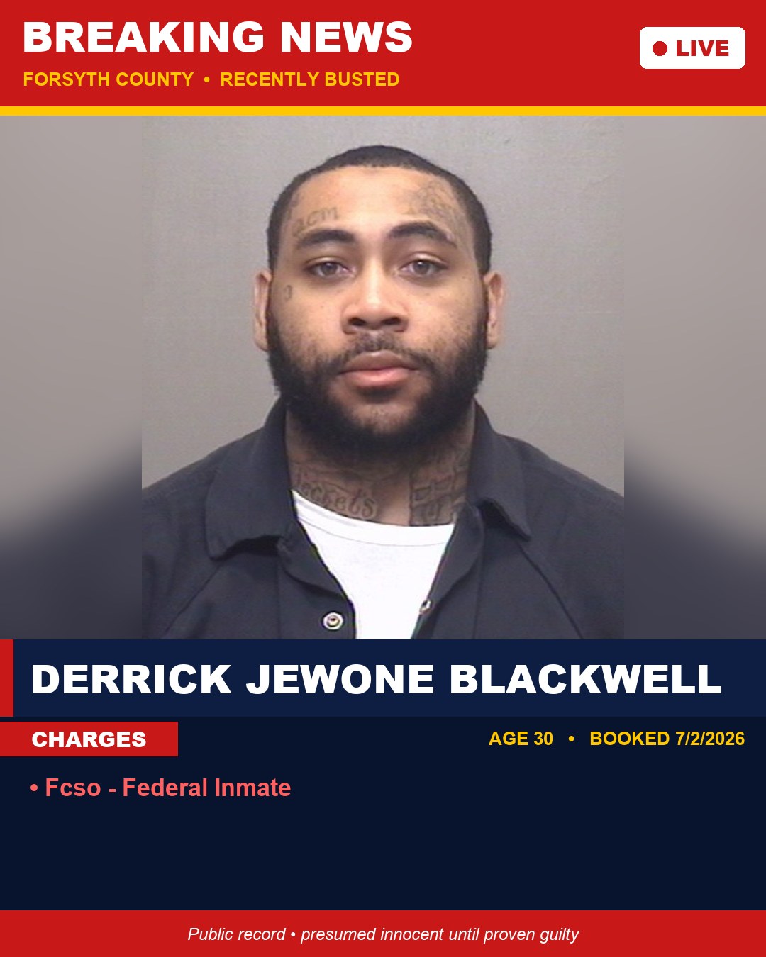 DERRICK JEWONE BLACKWELL booking photo