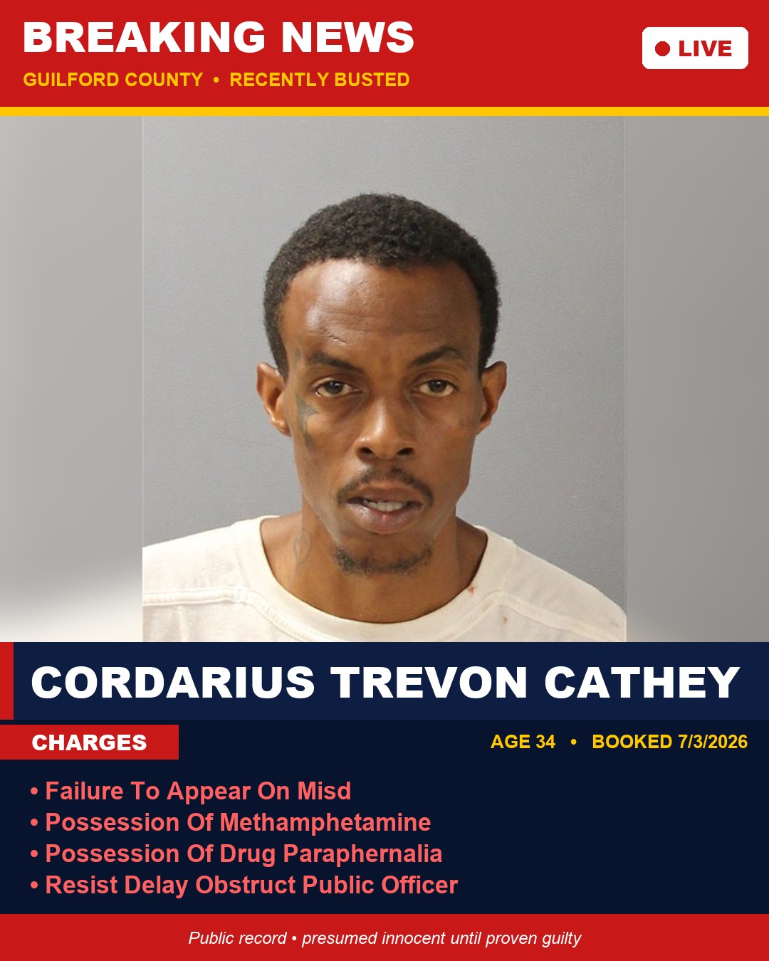 CORDARIUS TREVON CATHEY booking photo