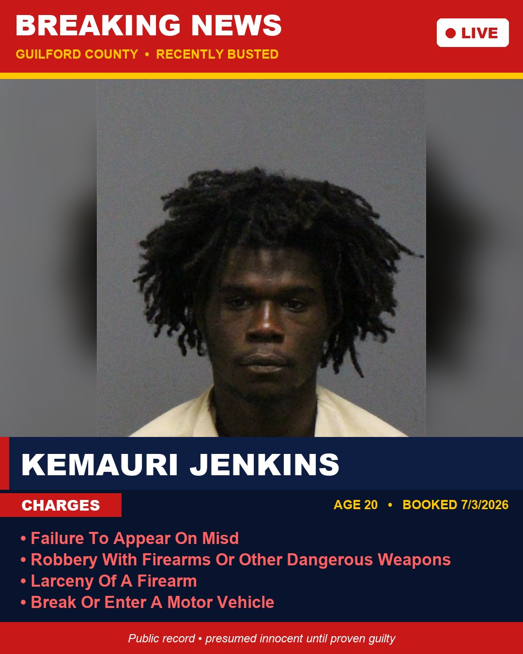 KEMAURI JENKINS booking photo