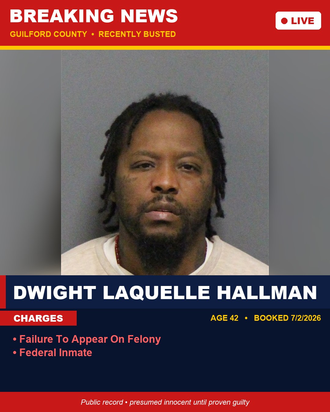 DWIGHT LAQUELLE HALLMAN booking photo