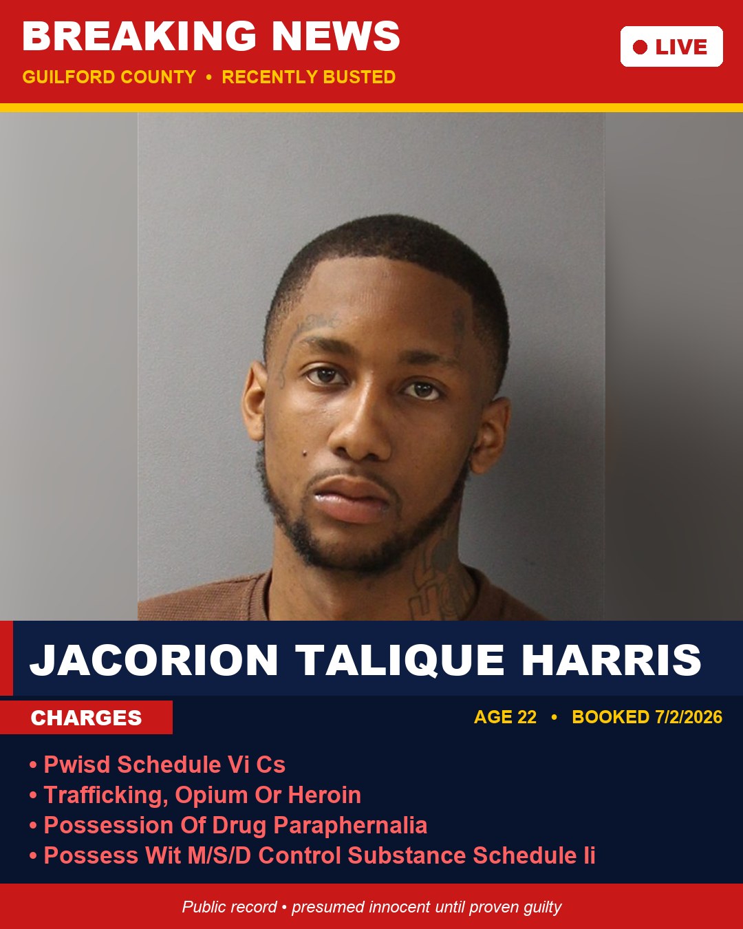 JACORION TALIQUE HARRIS booking photo