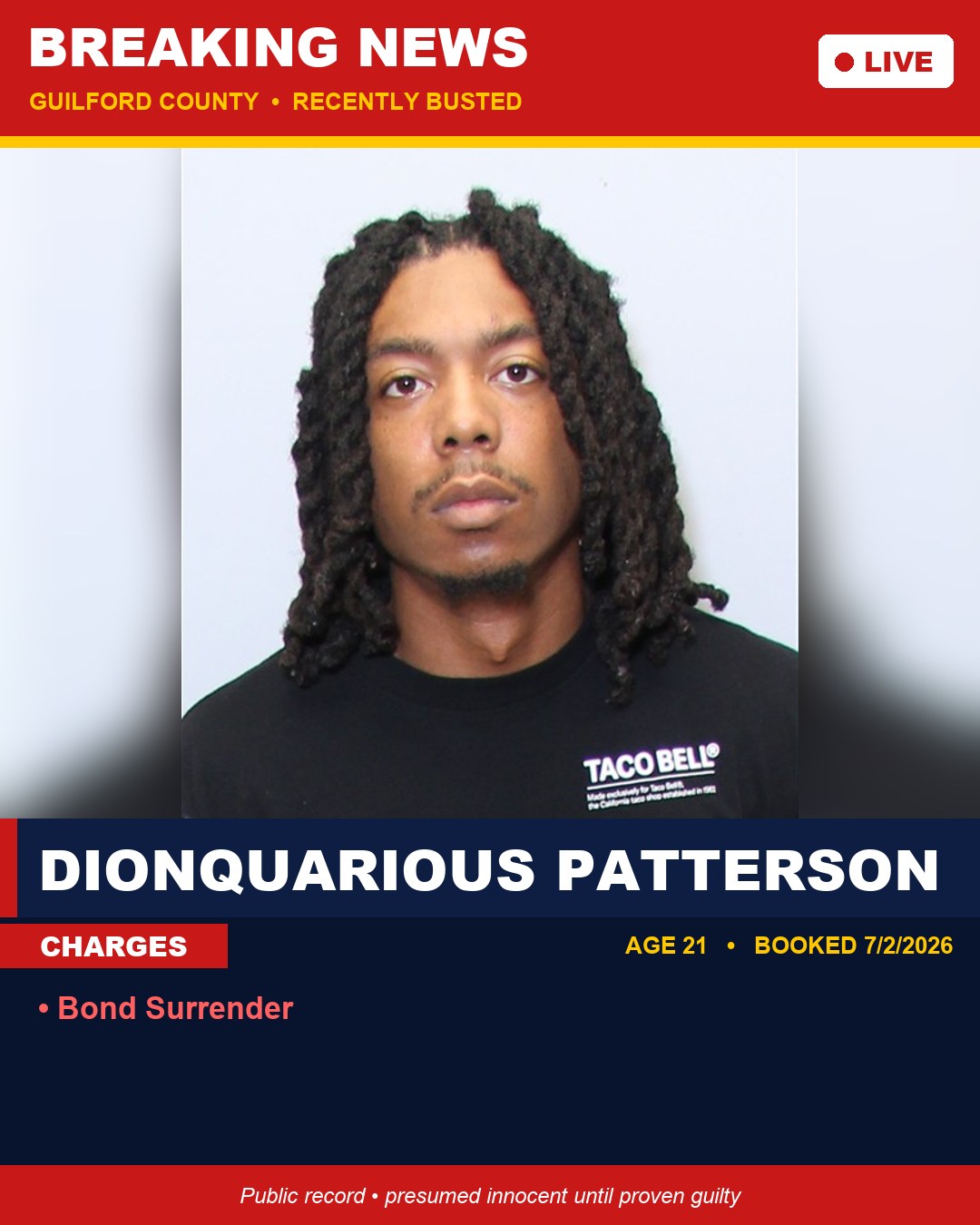 DIONQUARIOUS PATTERSON booking photo