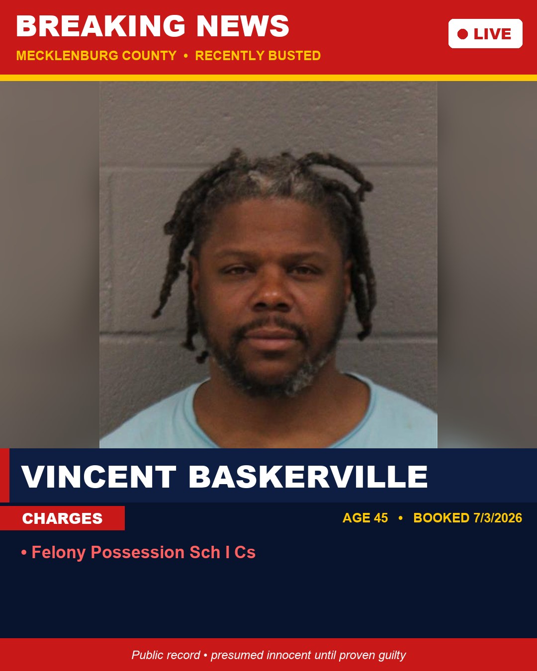 VINCENT BASKERVILLE booking photo