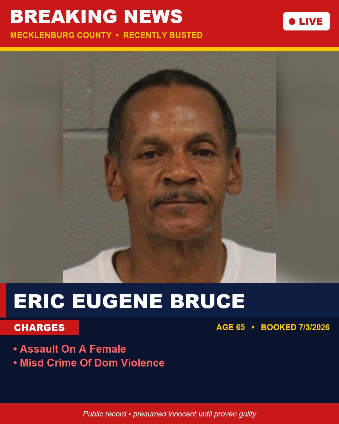 ERIC EUGENE BRUCE booking photo