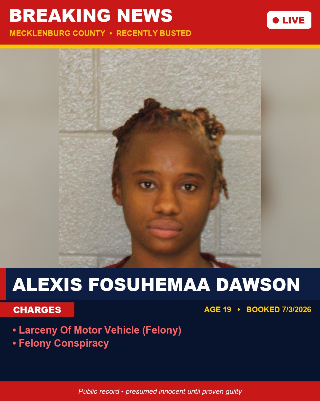 ALEXIS FOSUHEMAA DAWSON booking photo