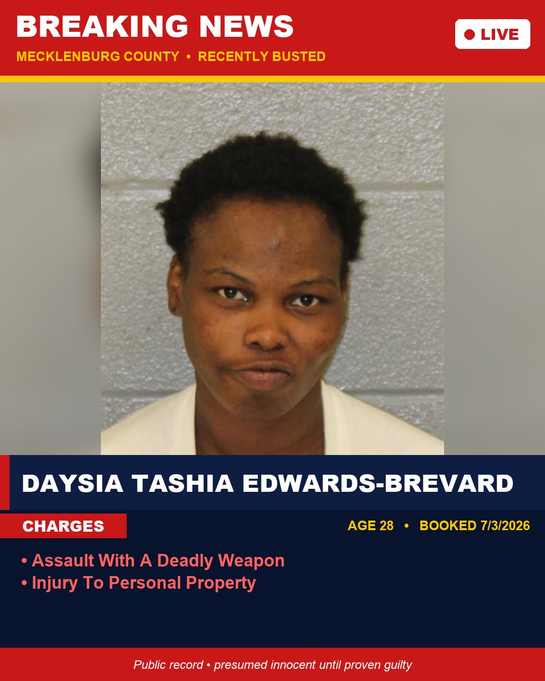 DAYSIA TASHIA EDWARDS-BREVARD booking photo