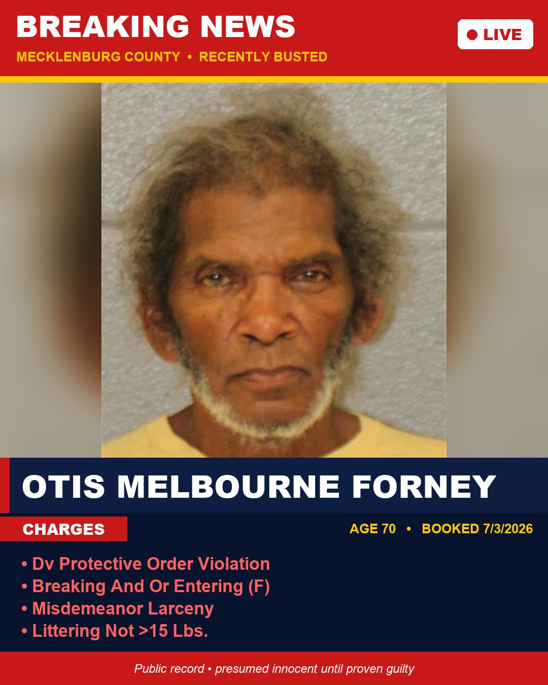 OTIS MELBOURNE FORNEY booking photo