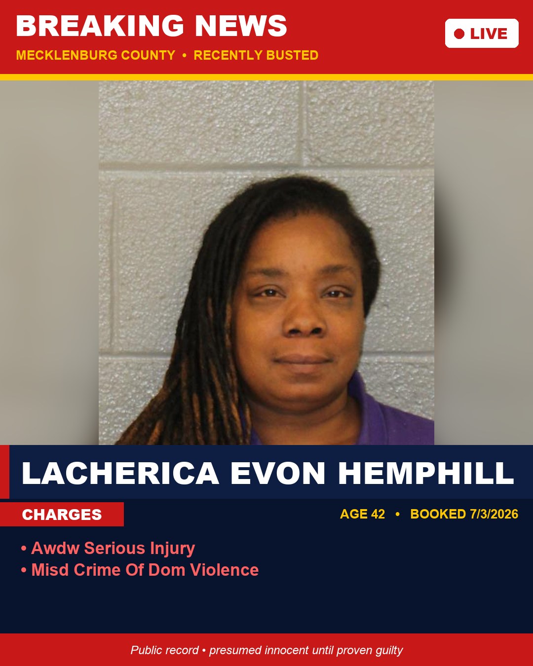 LACHERICA EVON HEMPHILL booking photo