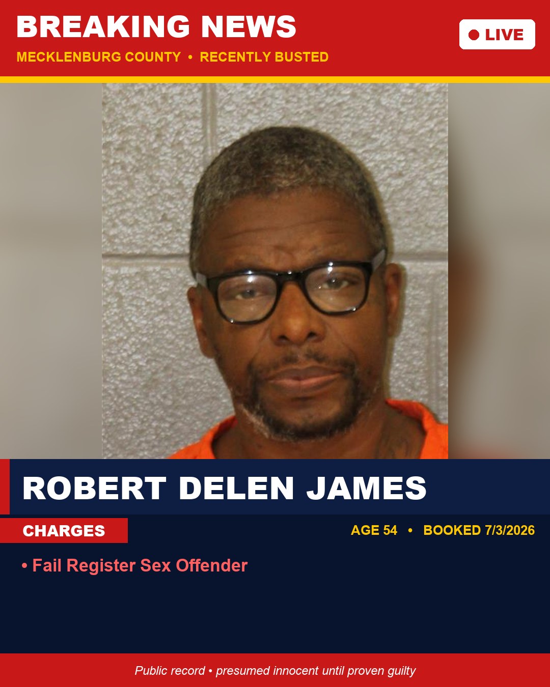 ROBERT DELEN JAMES booking photo
