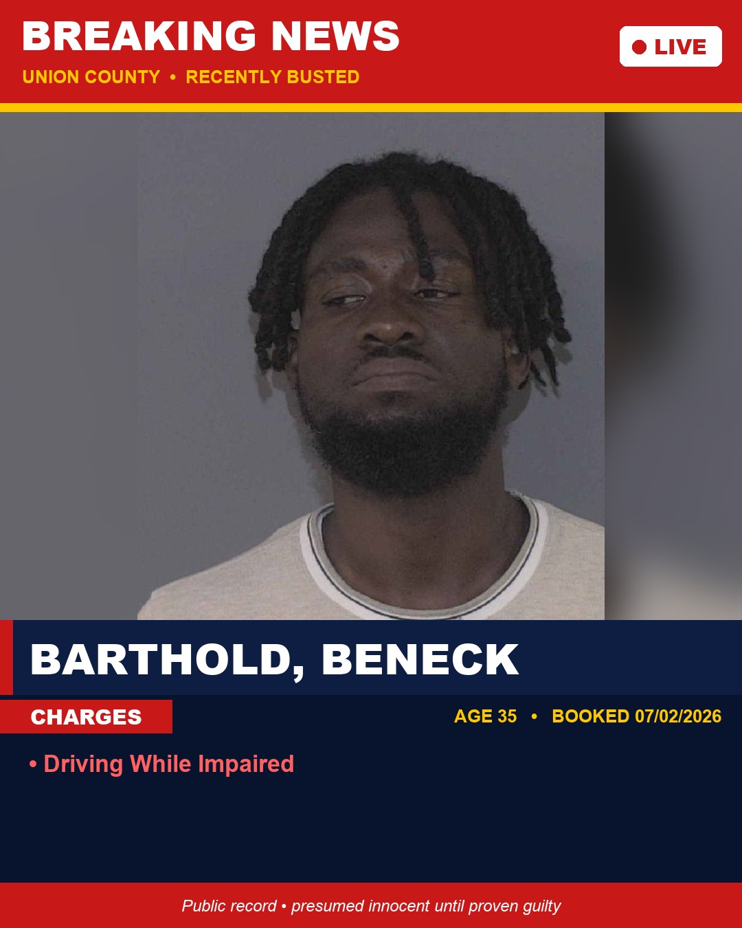 BARTHOLD, BENECK booking photo