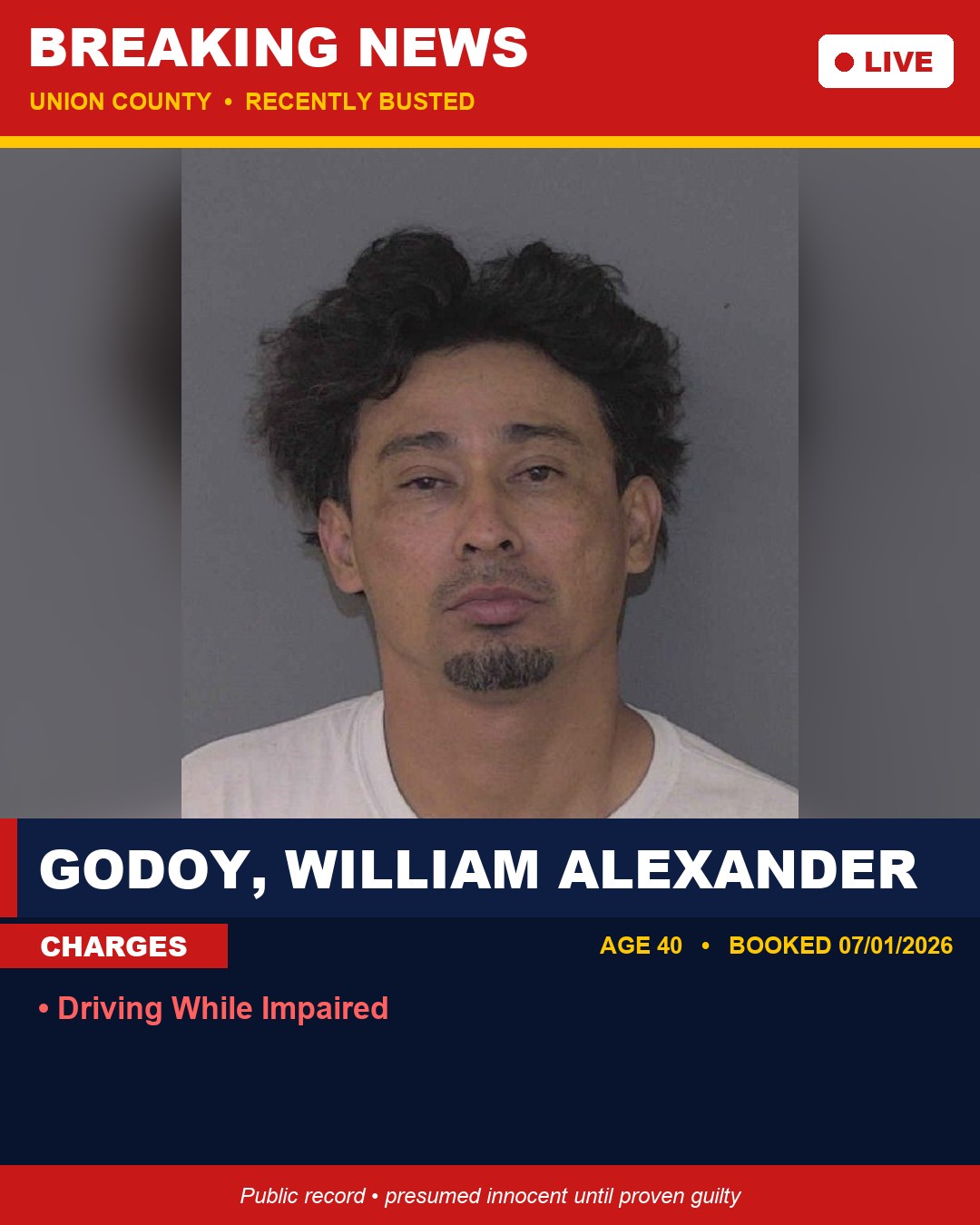GODOY, WILLIAM ALEXANDER booking photo