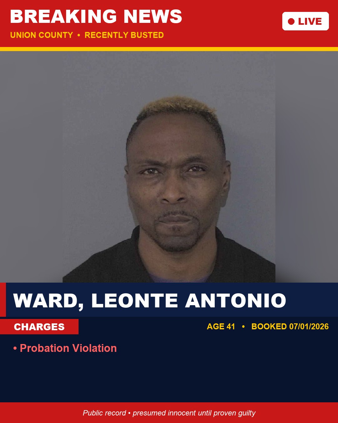 WARD, LEONTE ANTONIO booking photo