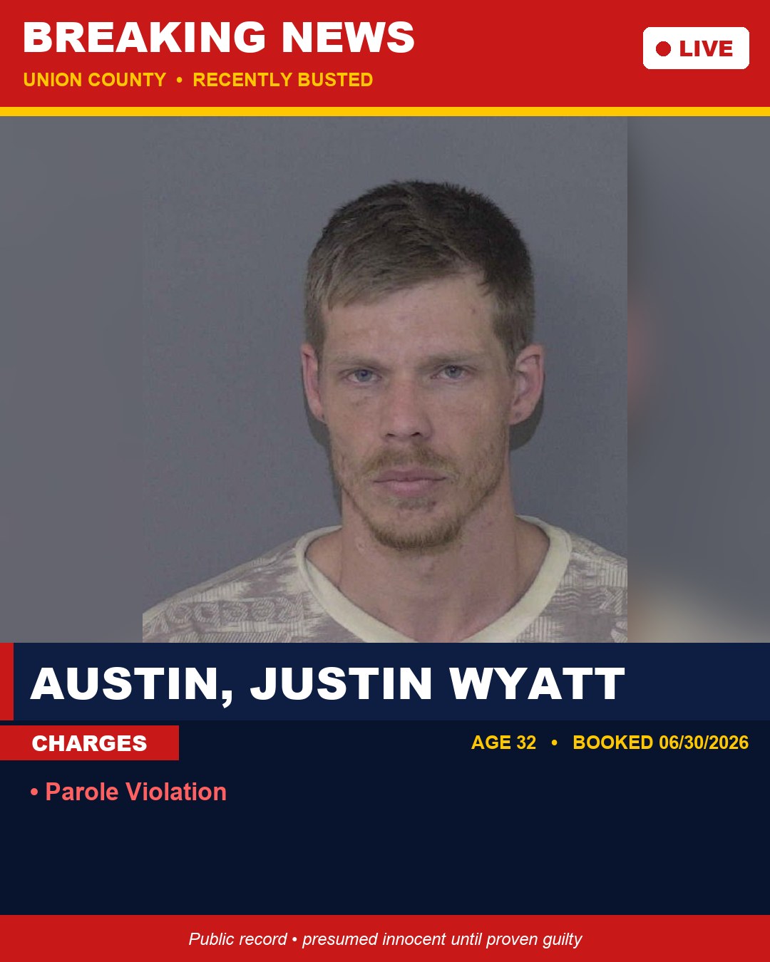 AUSTIN, JUSTIN WYATT booking photo