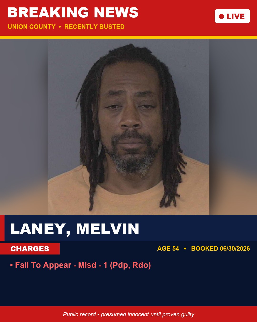 LANEY, MELVIN booking photo