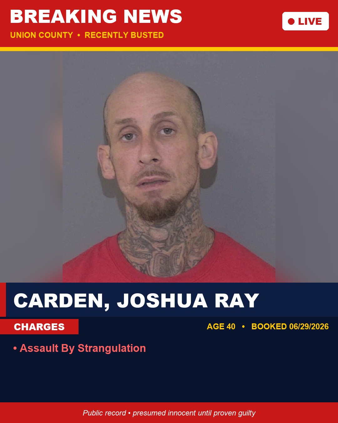 CARDEN, JOSHUA RAY booking photo