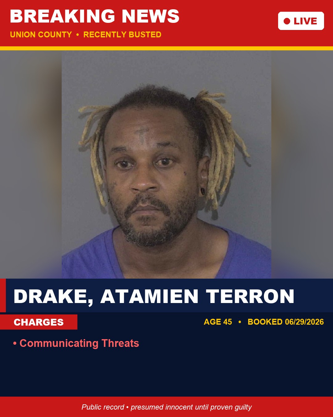 DRAKE, ATAMIEN TERRON booking photo